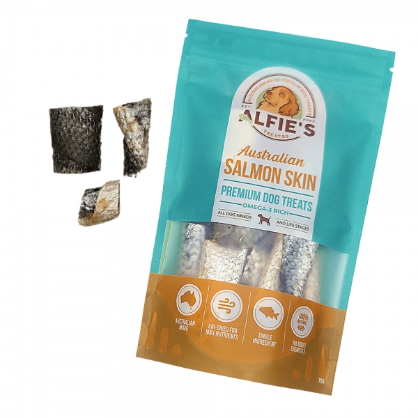 Alfie's Treatos Salmon Skin Dog Treats 75g