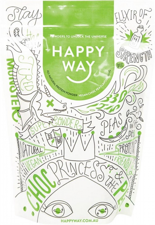 Happy Way Vegan Protein Powder Choc Pea Princess 500g