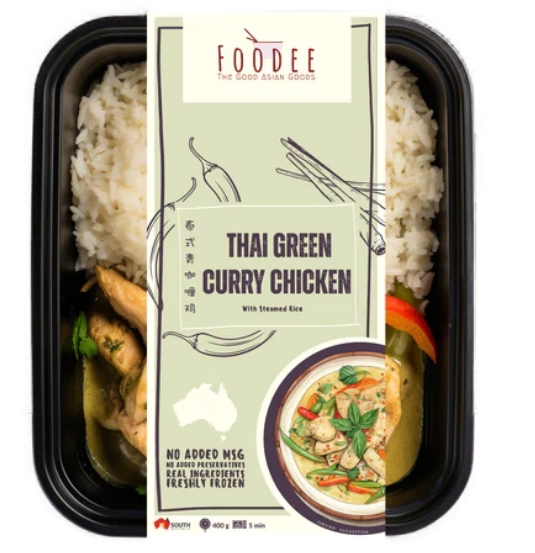 Foodee Frozen Meal Thai Green Curry Chicken & Rice 400g