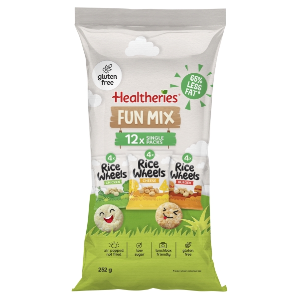 Healtheries Rice Wheels Gluten Free Fun Mix Variety 12 Pack 252g