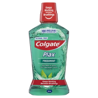 Colgate Plax Mouthwash Freshmint Alcohol Free 500ml