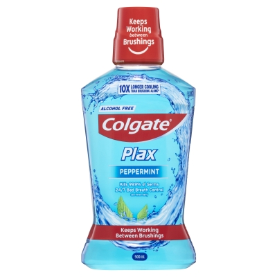 Colgate Plax Mouthwash Peppermint Alcohol Free 500ml