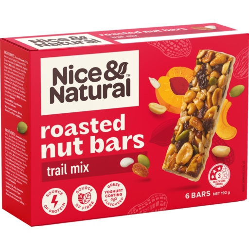 Nice & Natural Roasted Nut Bars Trail Mix 6 Pack 192g