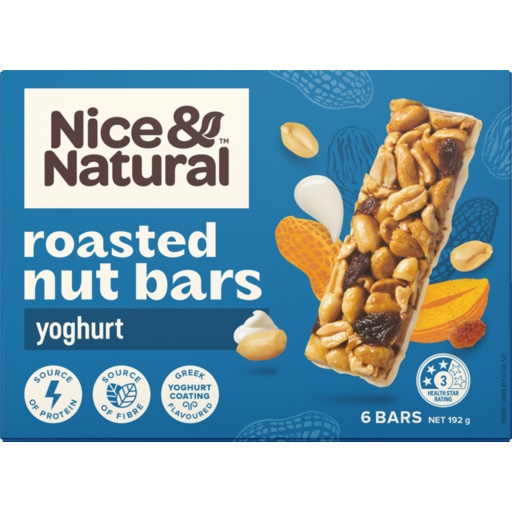 Nice & Natural Roasted Nut Bars Yoghurt 6 Pack 192g