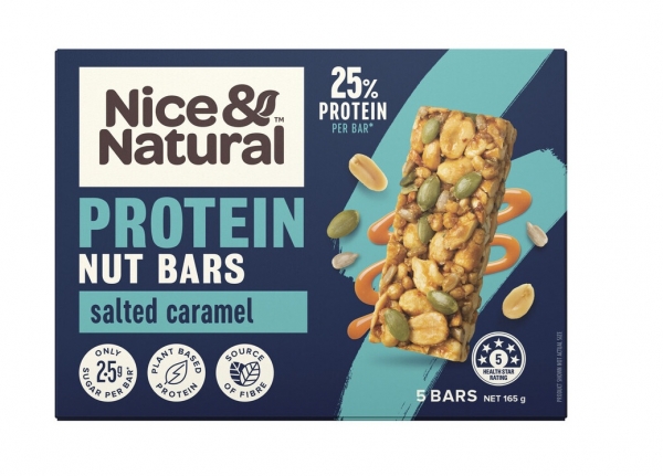 Nice & Natural Protein Nut Bars Salted Caramel 5 Pack 165g