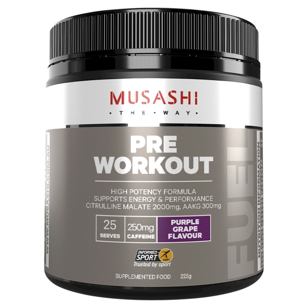 Musashi Pre Workout Powder Purple Grape 225g