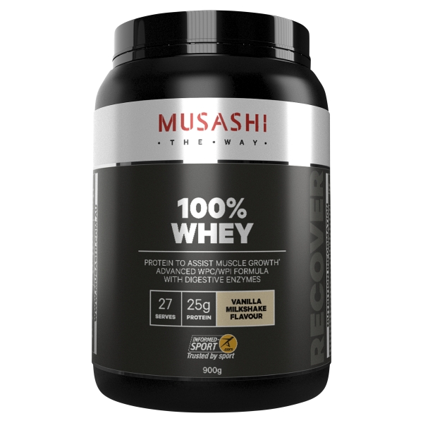 Musashi 100% Whey Powder Vanilla Milkshake 900g