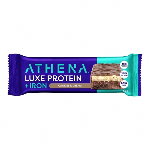 Athena Luxe Protein Bar + Iron Cookies & Cream 55g