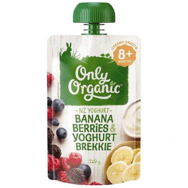 Only Organic Banana Berries & Yoghurt Brekkie Pouch 8+ Months 120g
