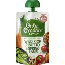 Only Organic Wild Rice Risotto & Spring Lamb Pouch 6+ Months 120g
