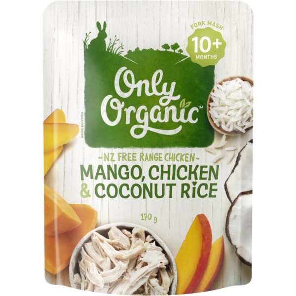 Only Organic Mango Chicken & Coconut Rice 10+ Months 170g