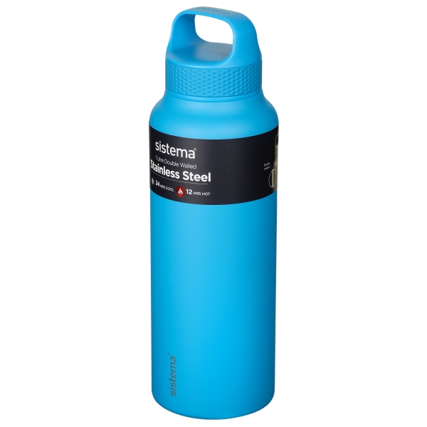 Sistema Hydrate Stainless Steel Water Bottle 1L Assorted Colours