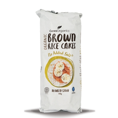Ceres Organics Brown Rice Cakes No Added Salt 110g