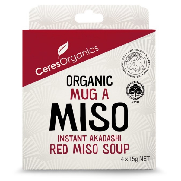 Ceres Organics Mug A Miso Akadashi Red Soup 4 Pack 60g