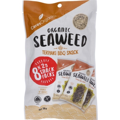 Ceres Organic Seaweed Snack Teriyaki BBQ Multipack 8 x 2g