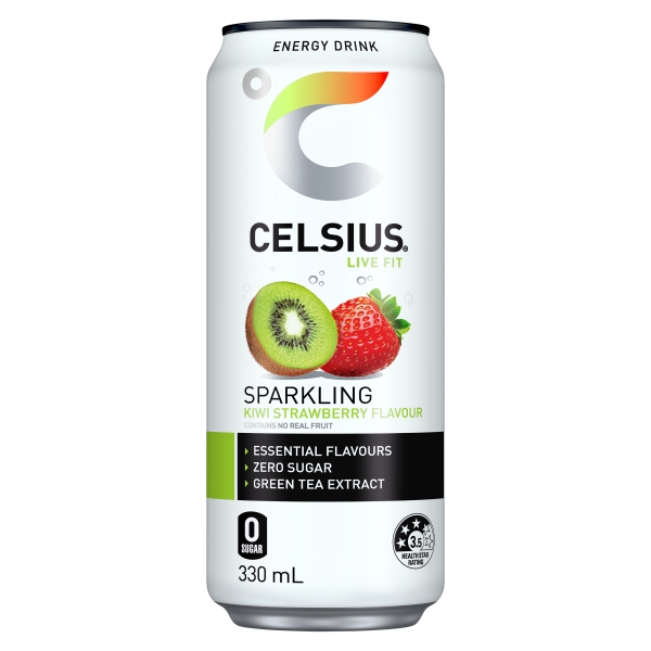 Celsius Sparkling Energy Drink Kiwi Strawberry 330ml