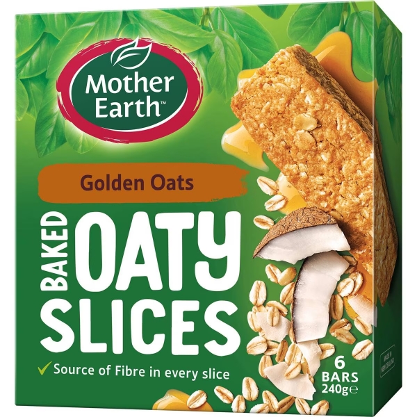 Mother Earth Baked Oaty Slices Golden Oats 6 Pack 240g
