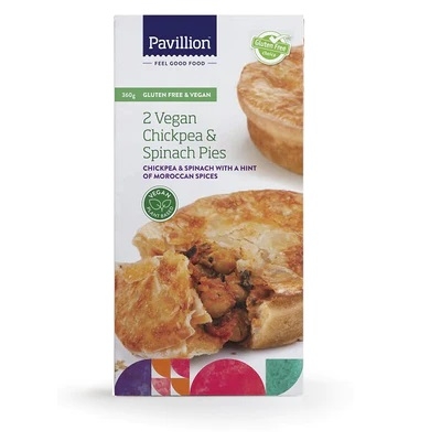 Pavillion Vegan Chickpea & Spinach Pies Gluten Free 2 Pack 360g