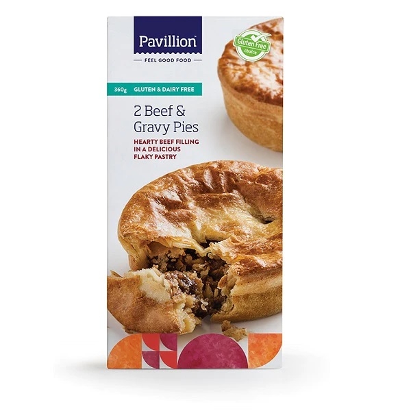 Pavillion Beef & Gravy Pie Gluten Free 2 Pack 360g