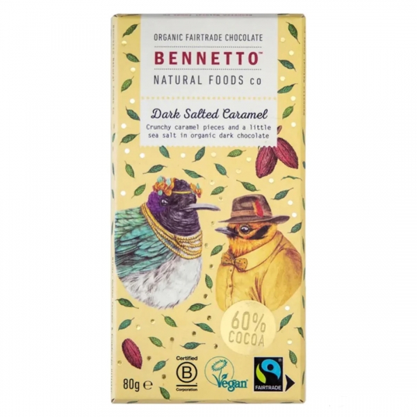 Bennetto Organic Dark Chocolate Salted Caramel 80g