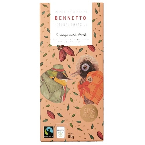 Bennetto Organic Dark Chocolate Orange With Chilli 80g