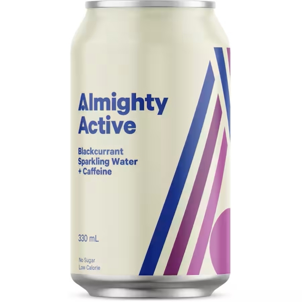 Almighty Active Sparkling Water + Caffeine Blackcurrant 330ml