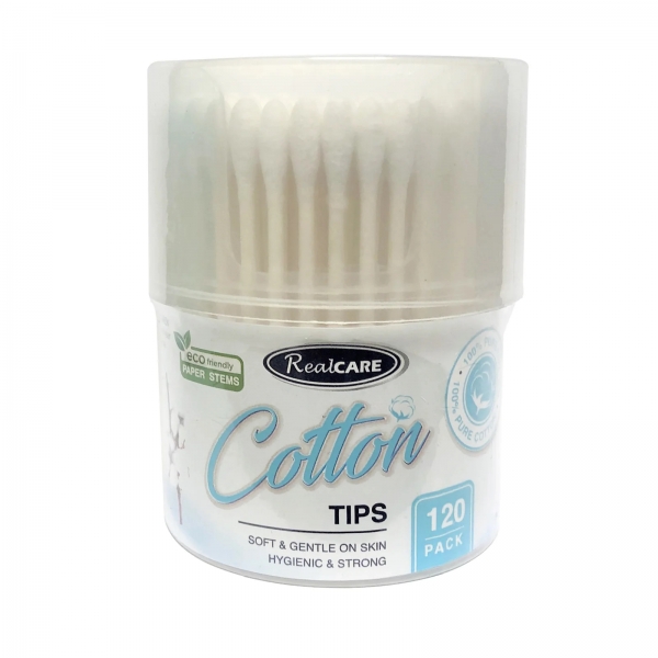 Real Care Cotton Tips Twist Top 120 Pack