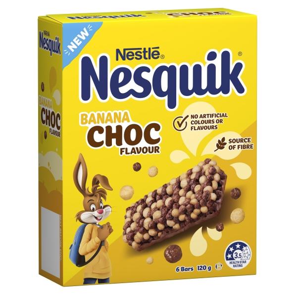 Nestle Nesquik Bars Choc Banana 6 Pack 120g | Adelaide's Finest